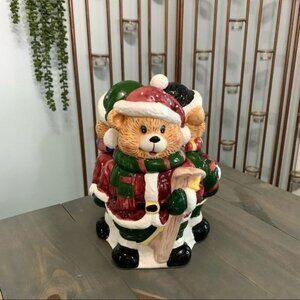 Gibson Holiday Bear Trio Christmas Cookie Jar Holiday Decor Gift Idea
